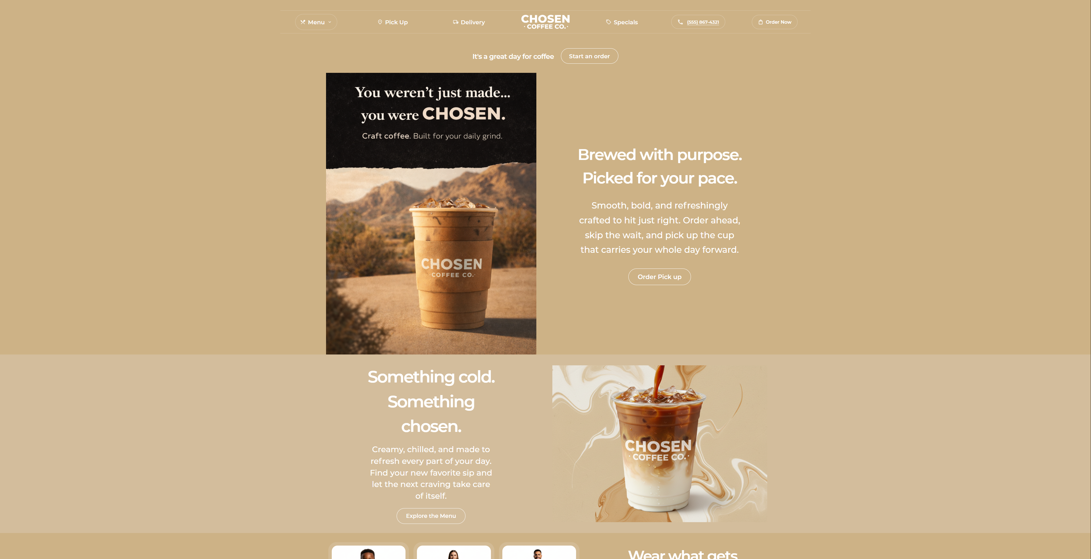 Chosen Coffee desktop screen